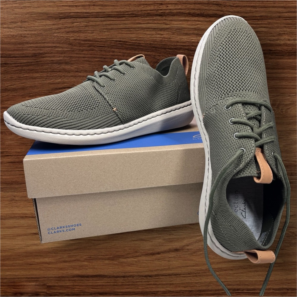 Clarks Men’s Step Urban Mix Green Khaki Sneakers. Size 7.5.